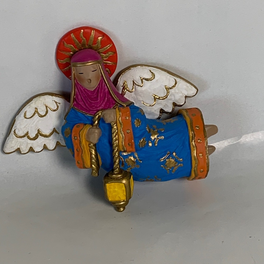 Hallmark Keepsake Ornament Lighting the Way Angel Blue Gold 1996 Robert Chad